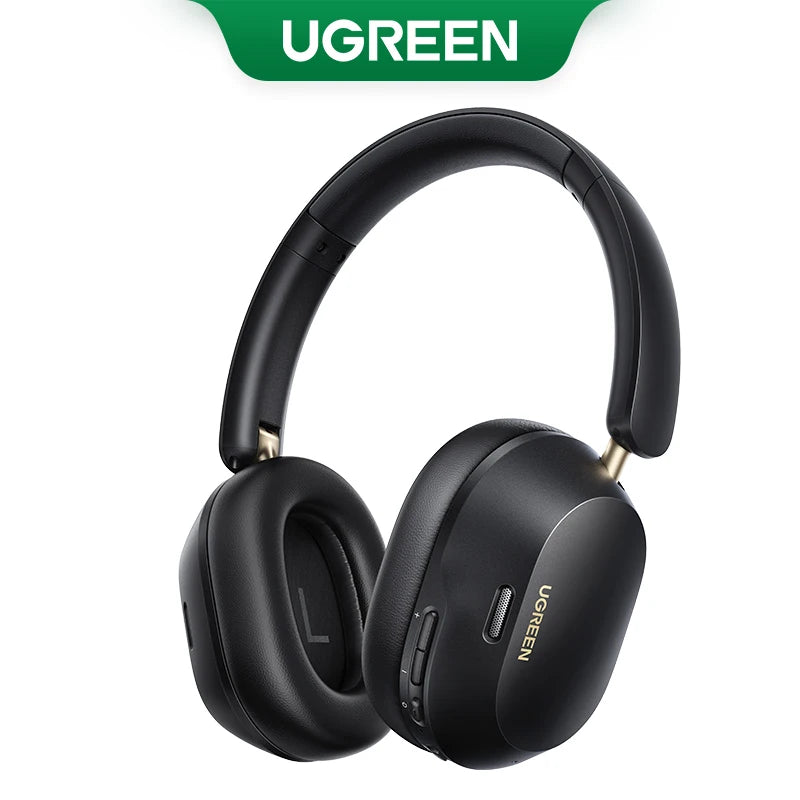 Black UGREEN ANC wireless over-ear headphones on white background