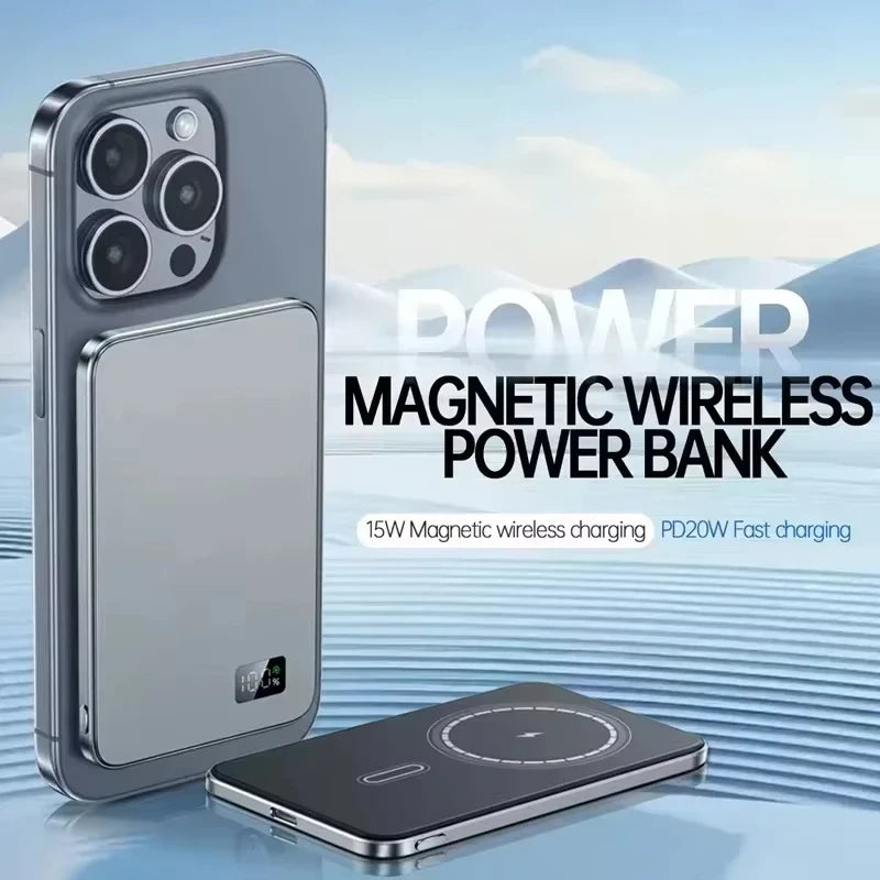 Magnetic Wireless Portable Power Bank