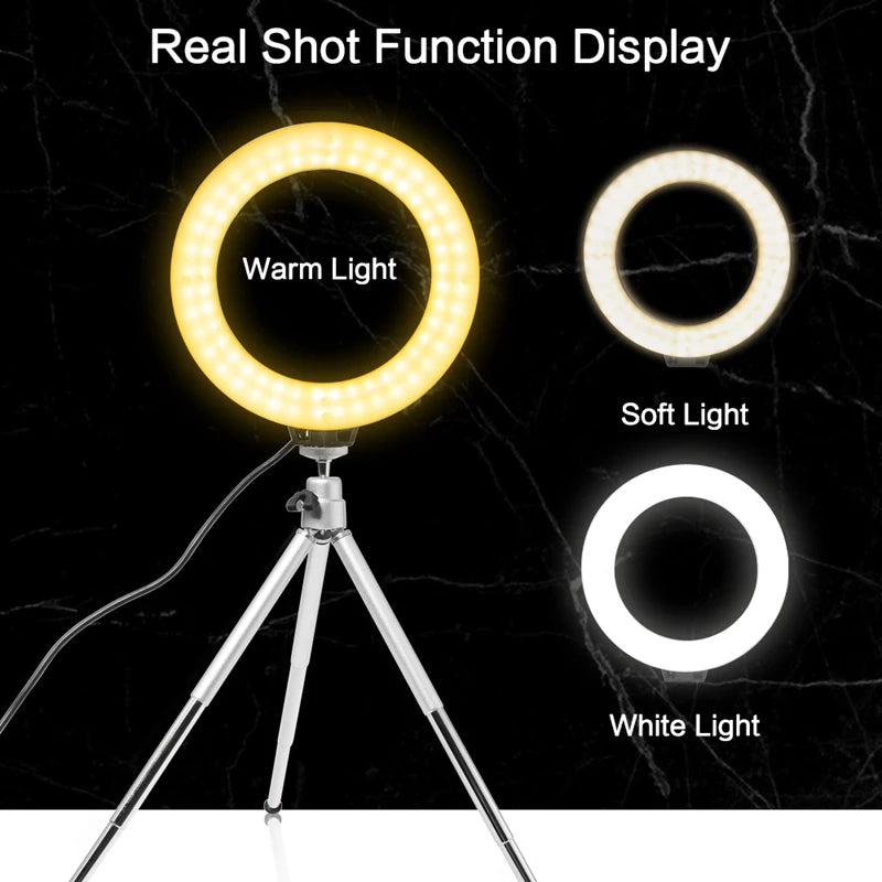 Compact LED creator light on a tripod