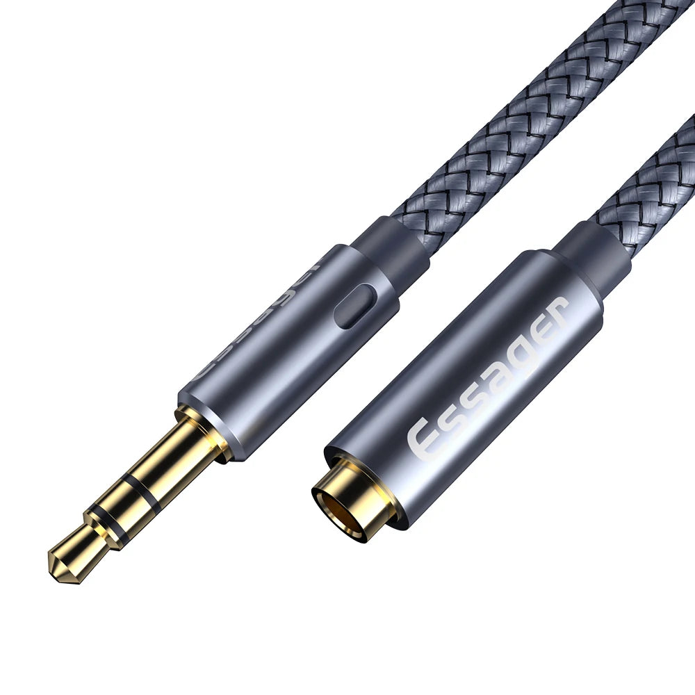 Essager 3.5 mm male-to-female extension cable on white background
