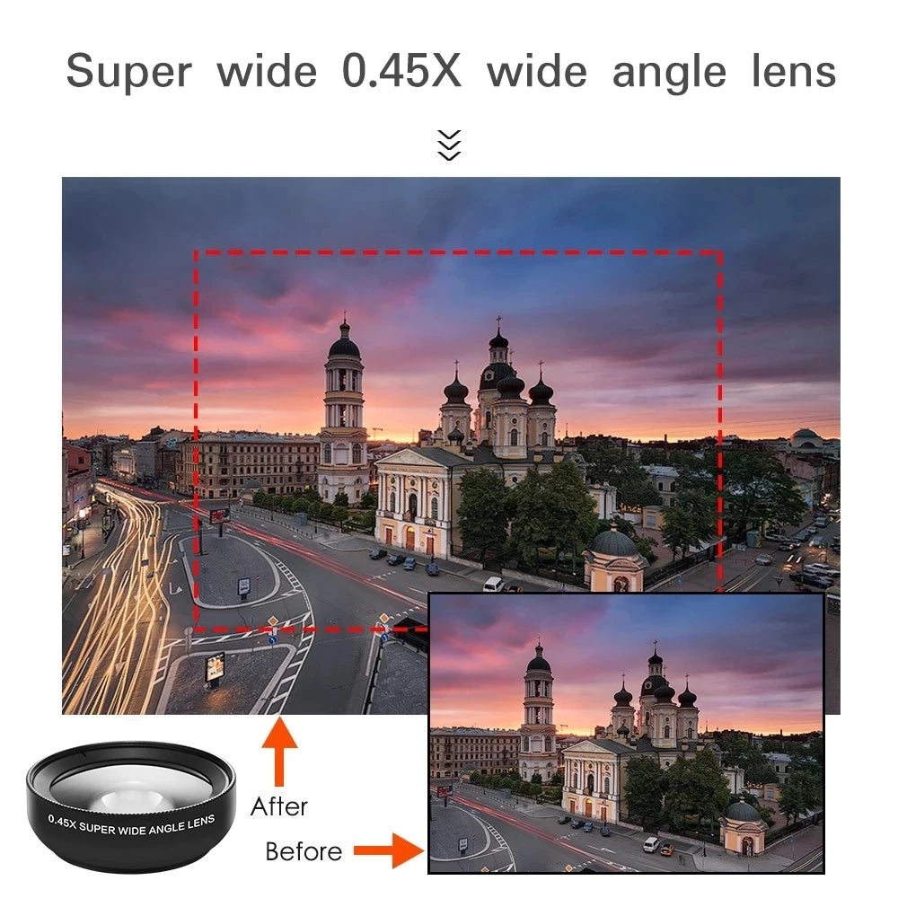 0.45x wide-angle phone lens field-of-view comparison
