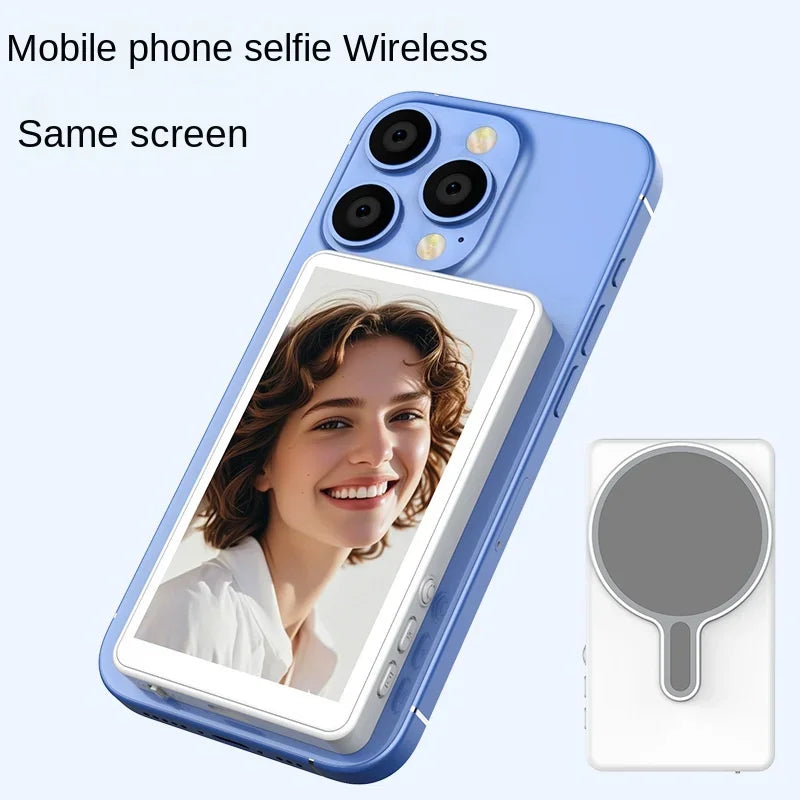 Black magnetic rear-camera selfie monitor
