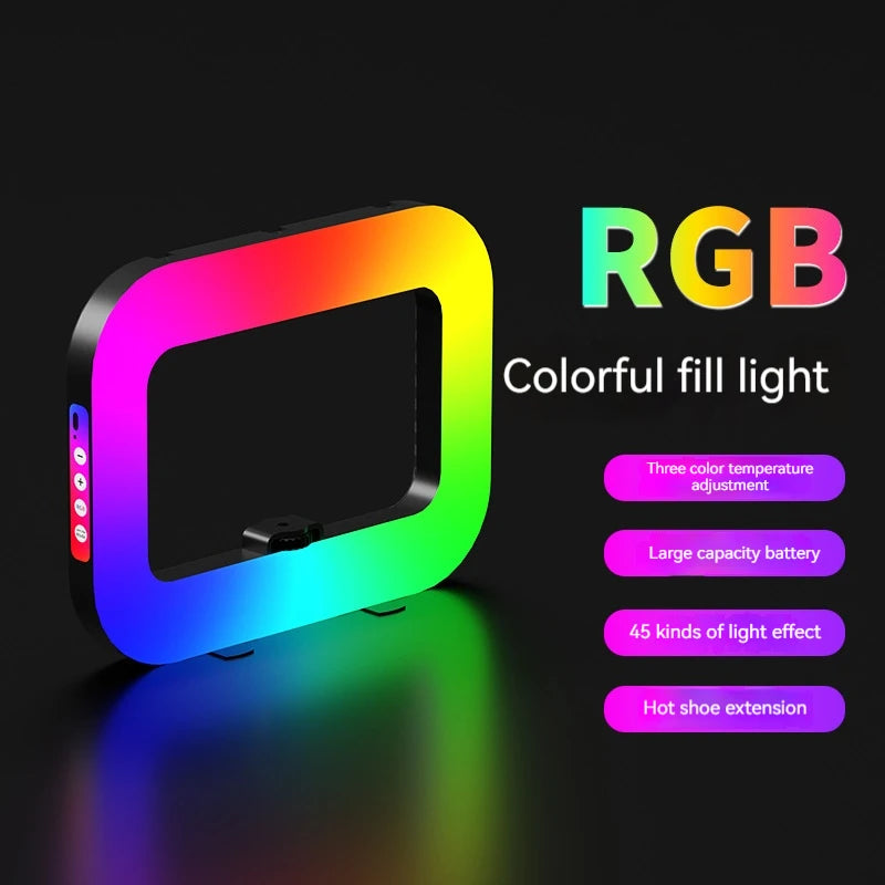 RGB handheld ring light with color effects