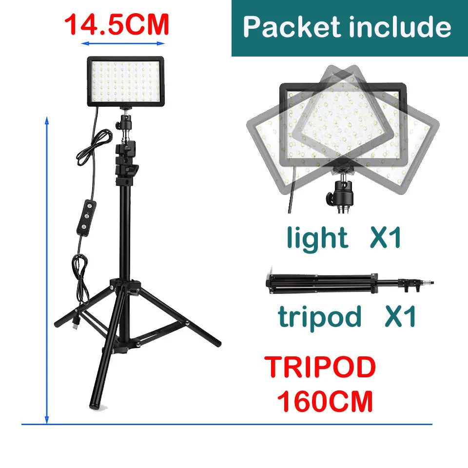 LED video light package with 160 cm tripod