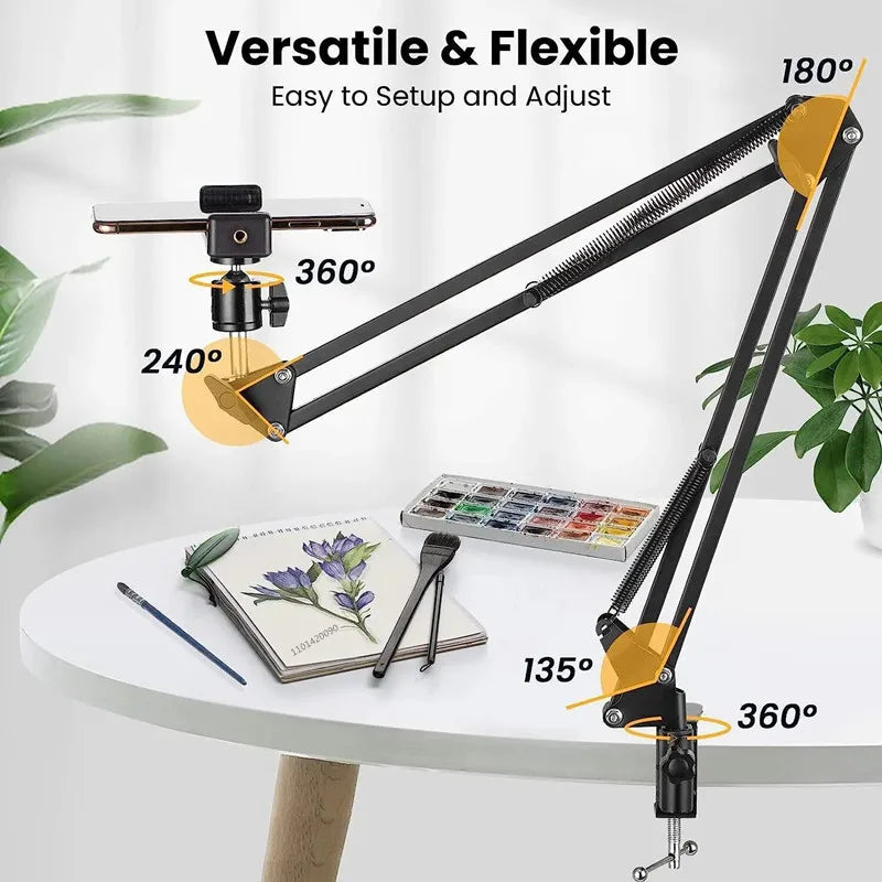 Flexible overhead phone tripod desk mount – product feature image 2