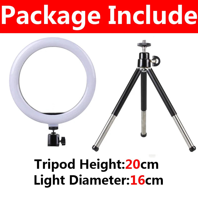 16 cm ring light with 20 cm aluminum tripod