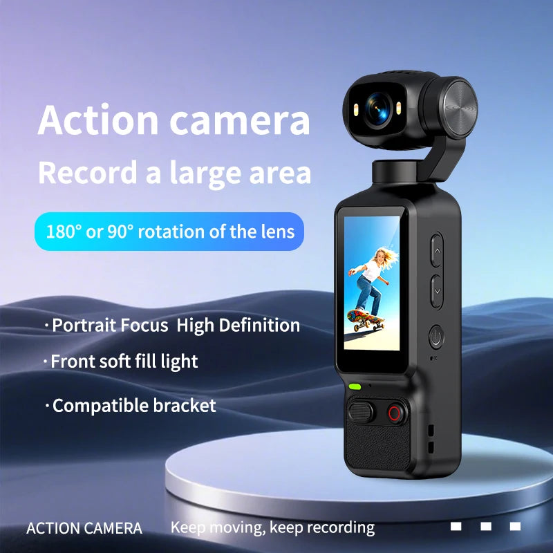 Portable 4K action camera with rotating lens – product feature image 5
