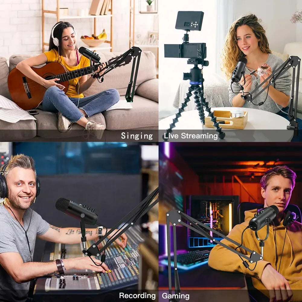 Podcast microphone kit used for singing, streaming, recording and gaming