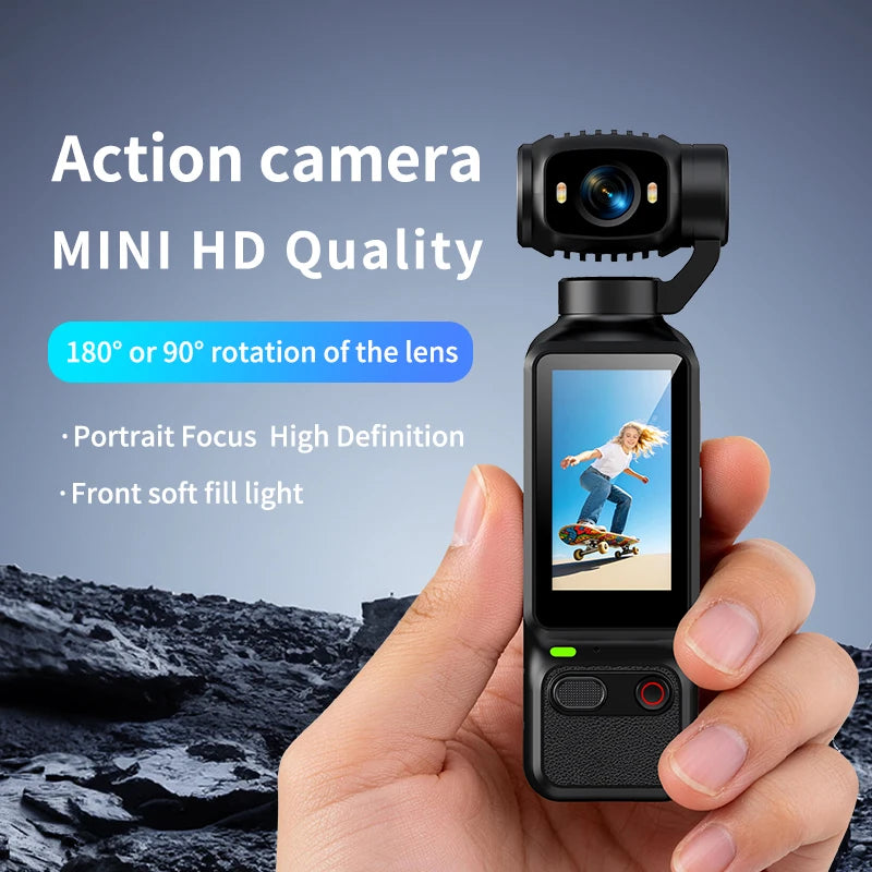 Portable 4K action camera with rotating lens – product feature image 6