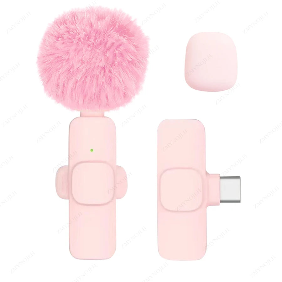 Light-pink K9 wireless microphone with USB-C receiver