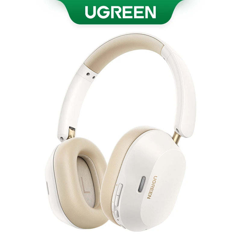 White UGREEN ANC wireless over-ear headphones