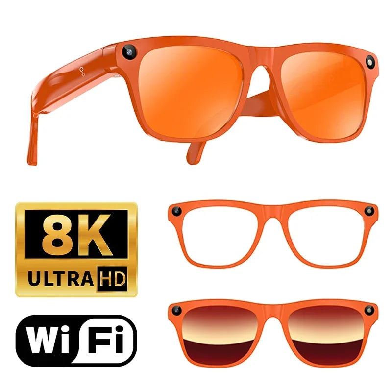 Smart camera glasses frame and camera detail