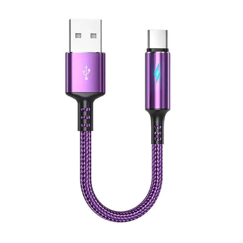 Purple 25 cm braided USB-C charging cable