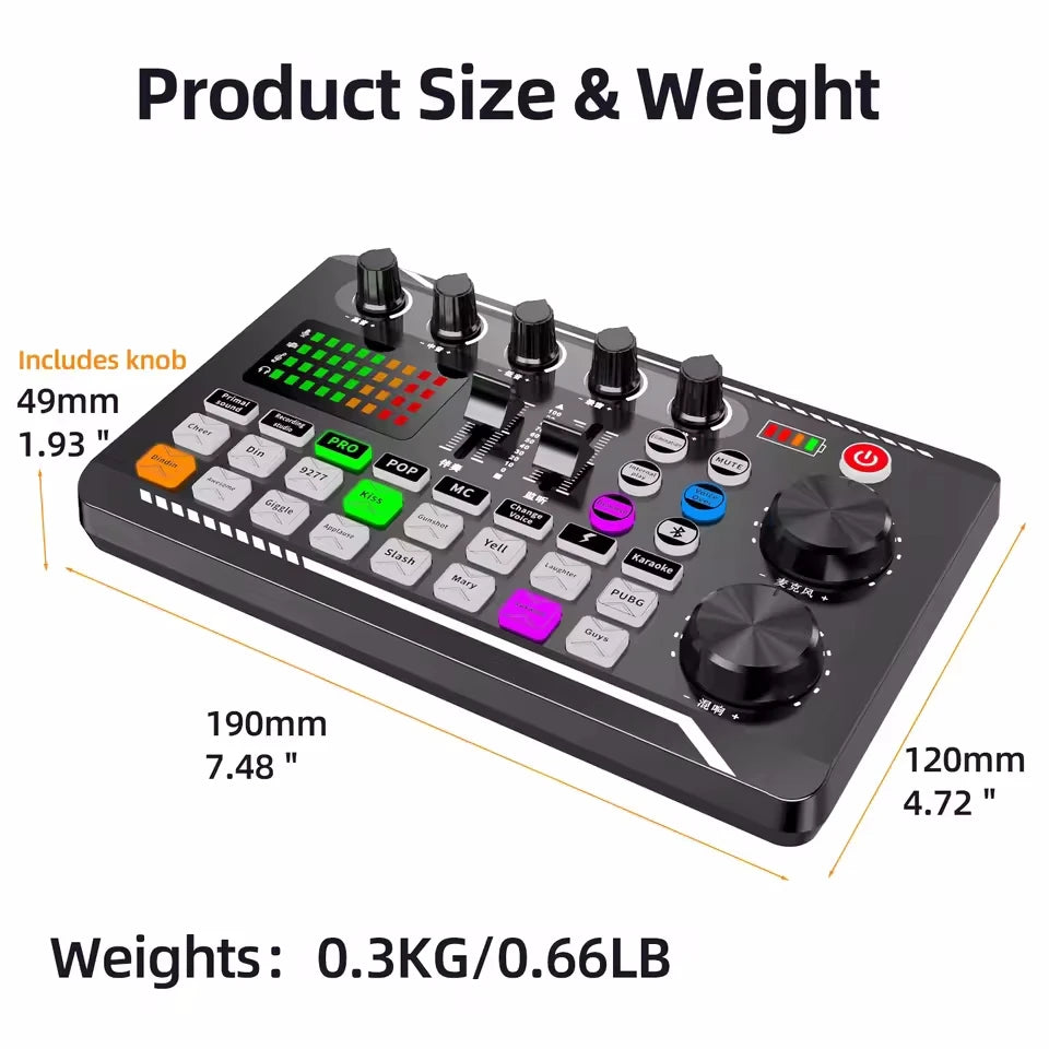 F988 sound card dimensions and weight