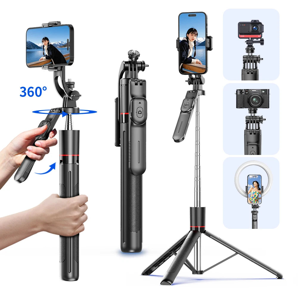 F16 67-inch selfie stick tripod with Bluetooth remote