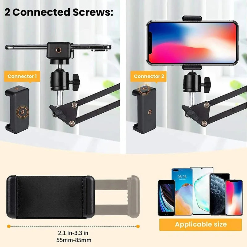 Flexible overhead phone tripod desk mount – product feature image 3