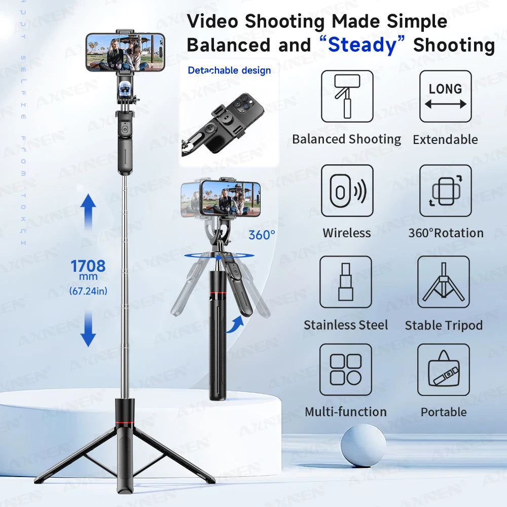 F16 extendable selfie stick tripod product detail