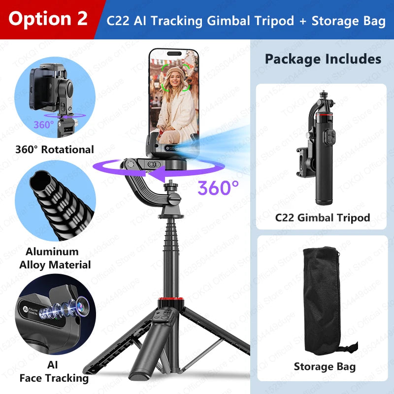 C22 gimbal tripod with storage bag