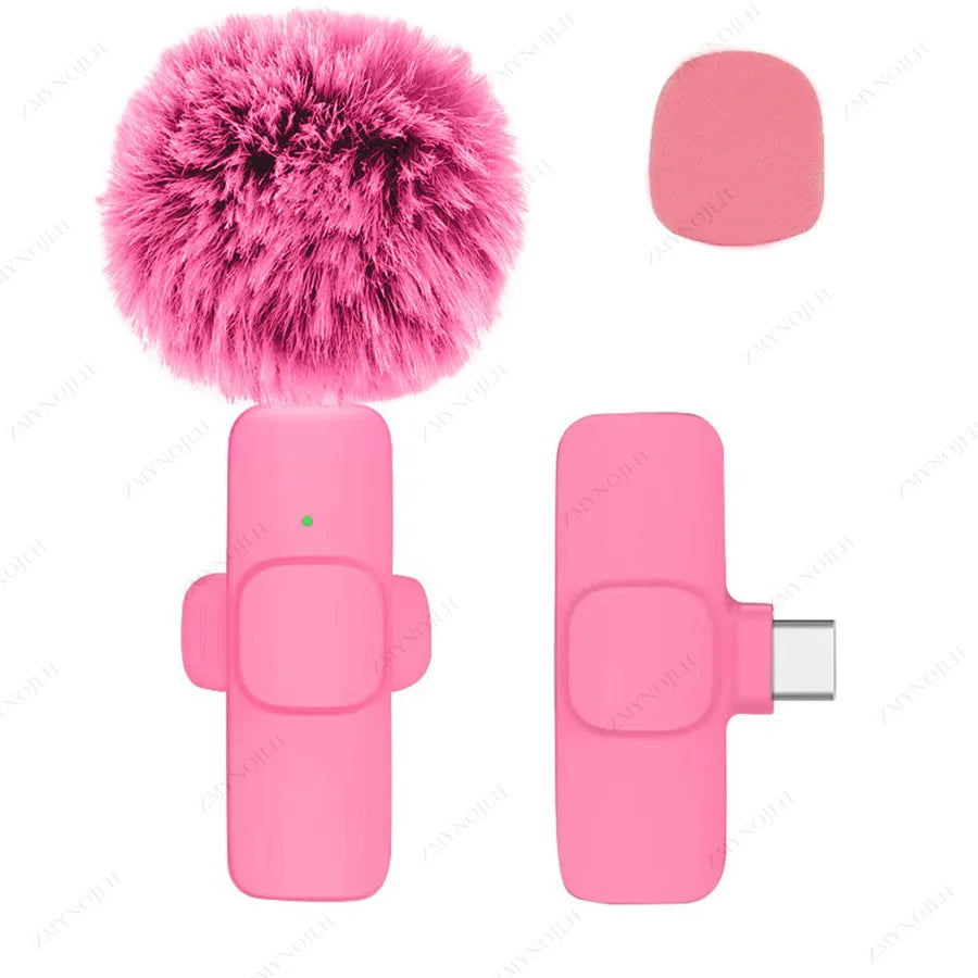 Pink K9 wireless microphone with USB-C receiver