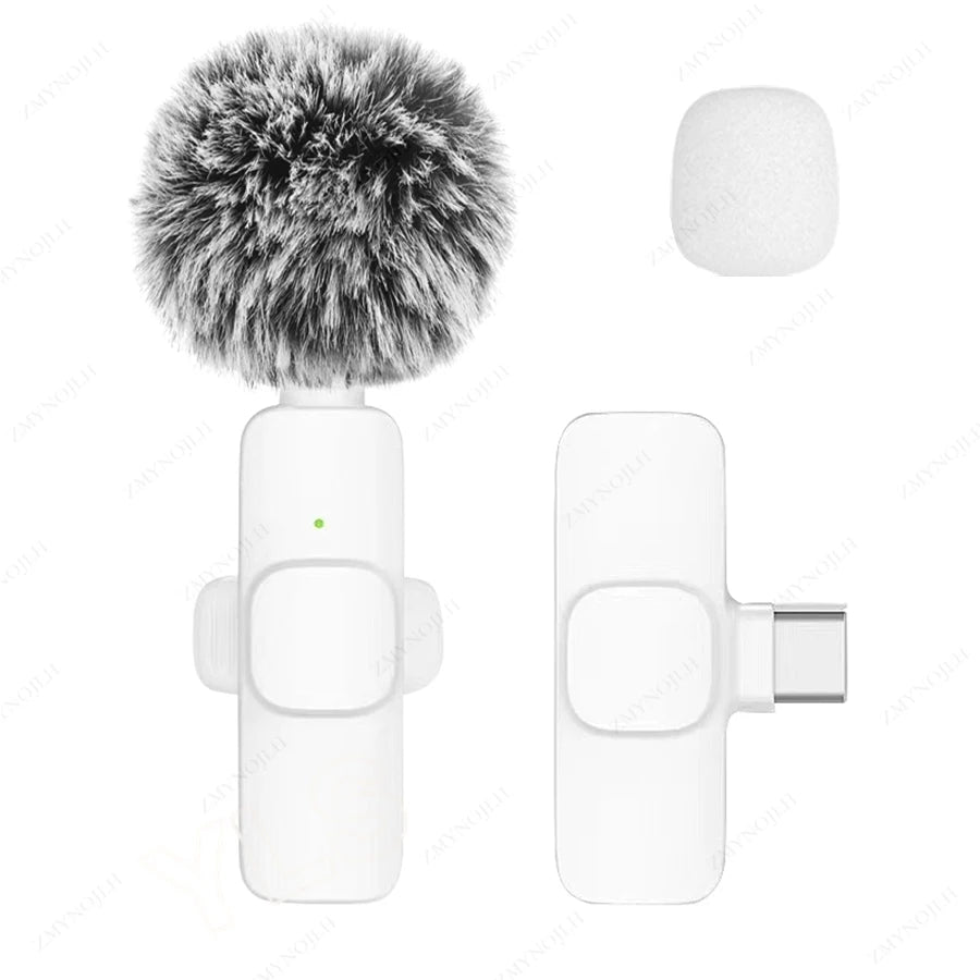 White K9 wireless microphone with USB-C receiver