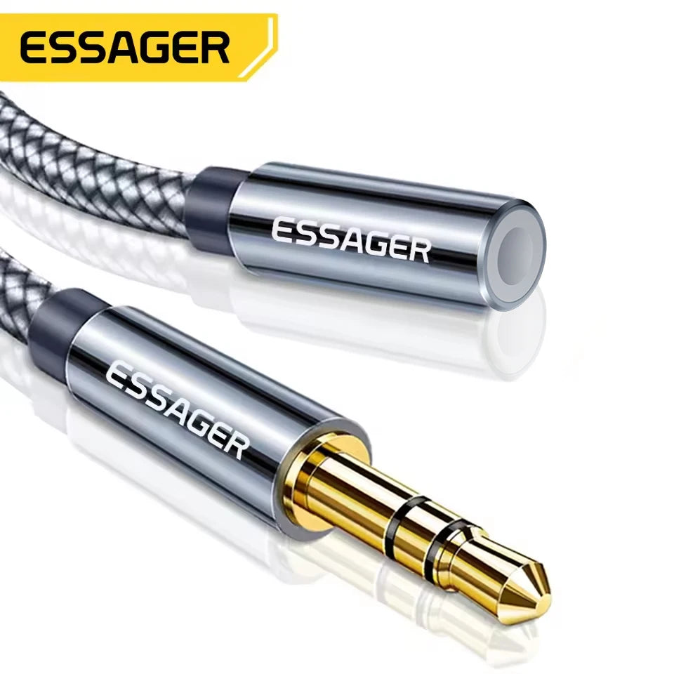 Essager braided 3.5 mm male-to-female headphone extension cable