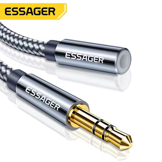 Essager braided 3.5 mm male-to-female headphone extension cable