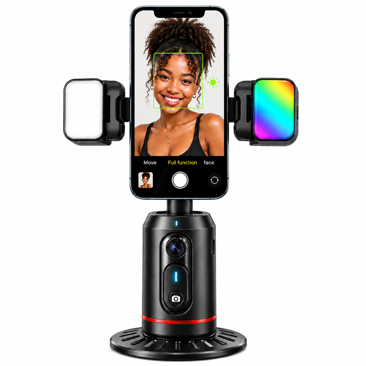 C17 face-tracking gimbal centered on white background